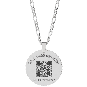 QR Code Figaro Elite Medical ID Necklace Sterling Silver, Silver Gold, large image number 2